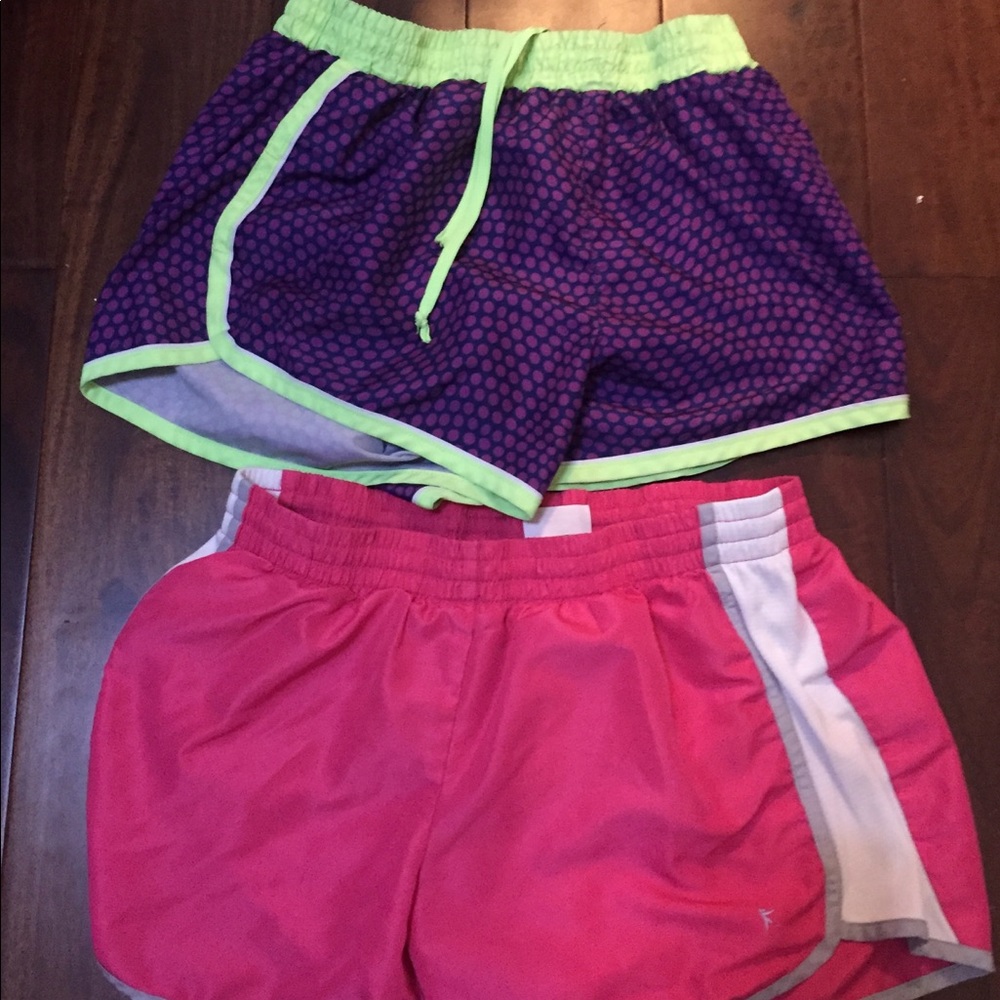 2 Pair fun colored patterned workout shorts